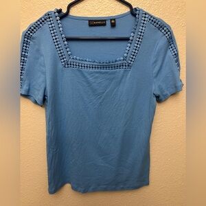 Rafaella Women's Short Sleeve Blue Top